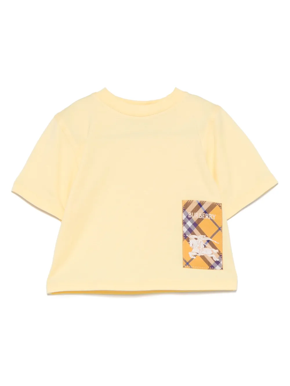 Burberry Kids T-shirt met logopatch Geel