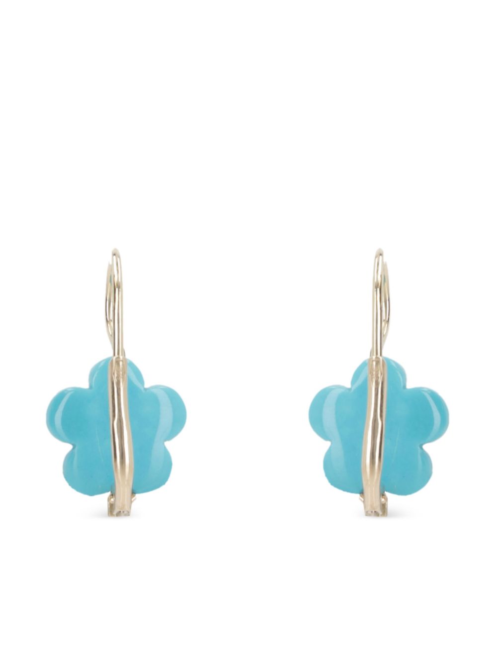 Aliita 9kt yellow gold floral turquoise earrings - Goud