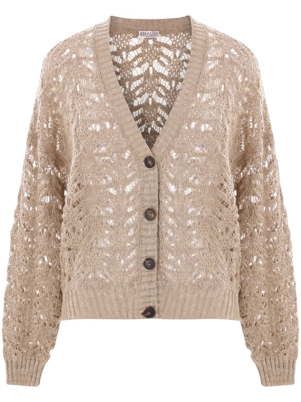Brunello Cucinelli open-knit cardigan | Brown | Image 1