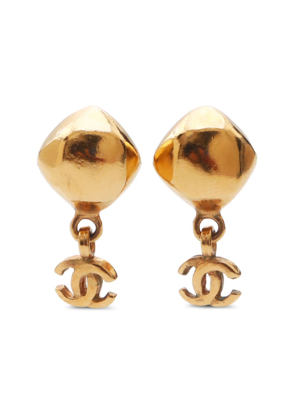 Pre-owned Chanel 1998 Cc Earrings In Gold