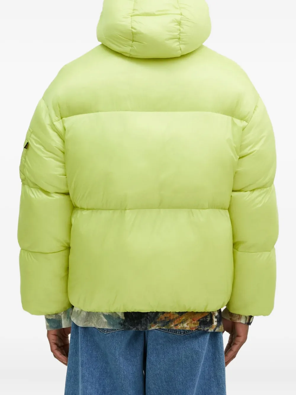 Alpha Industries Hooded Puffer Jacket In Green