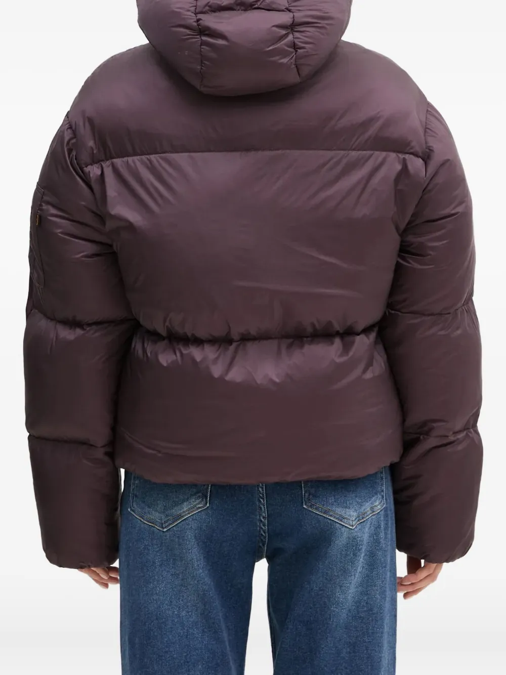 Alpha Industries Cloud Hooded Puffer Jacket In Red