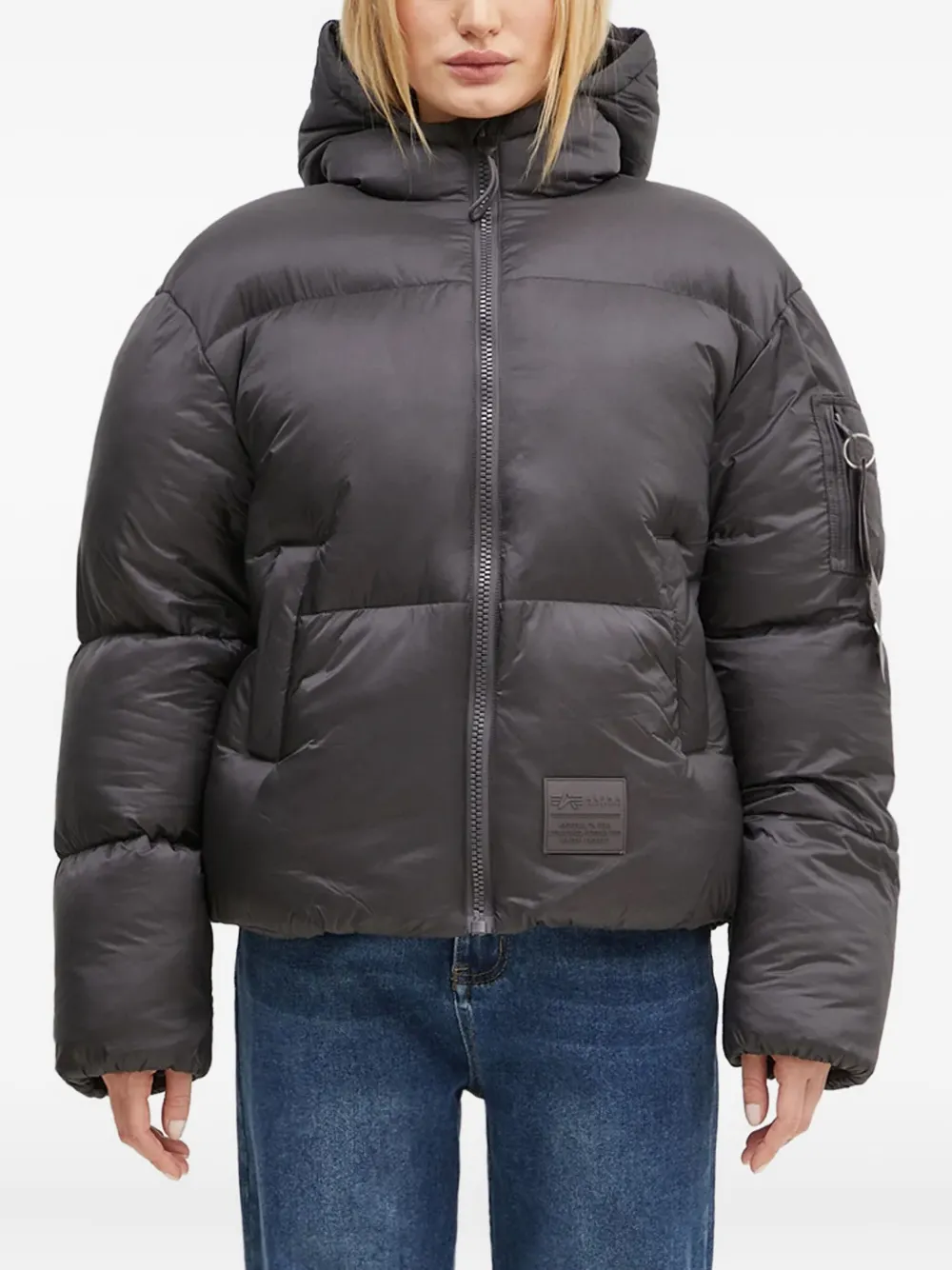 Alpha Industries Cloud hooded padded jacket | Grey | Image 1