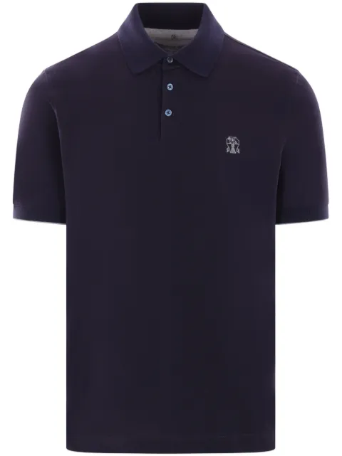 Brunello Cucinelli playera tipo polo con logo estampado