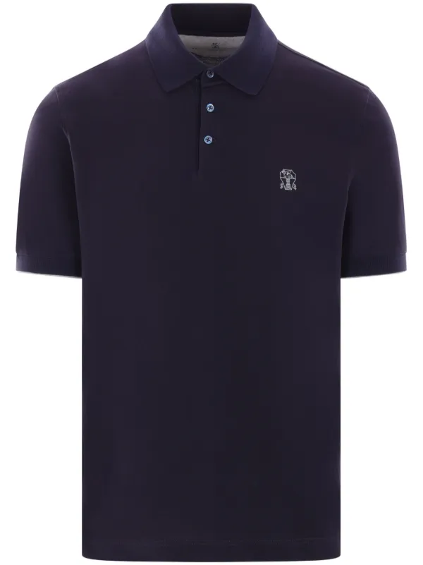 Brunello Cucinelli Camisa Polo Com Logo | Azul | FARFETCH BR