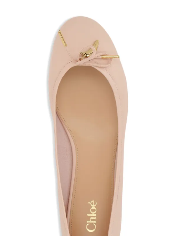 フラットシューズ CHLOE Woman Ballet flats Pink C16A16075 26C Chloé Lauren Leather Ballerina Shoes | Pink | FARFETCH