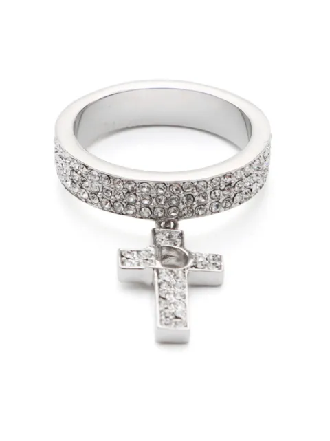 Christian Dior Pre-Owned anillo con logo de cruz 2010
