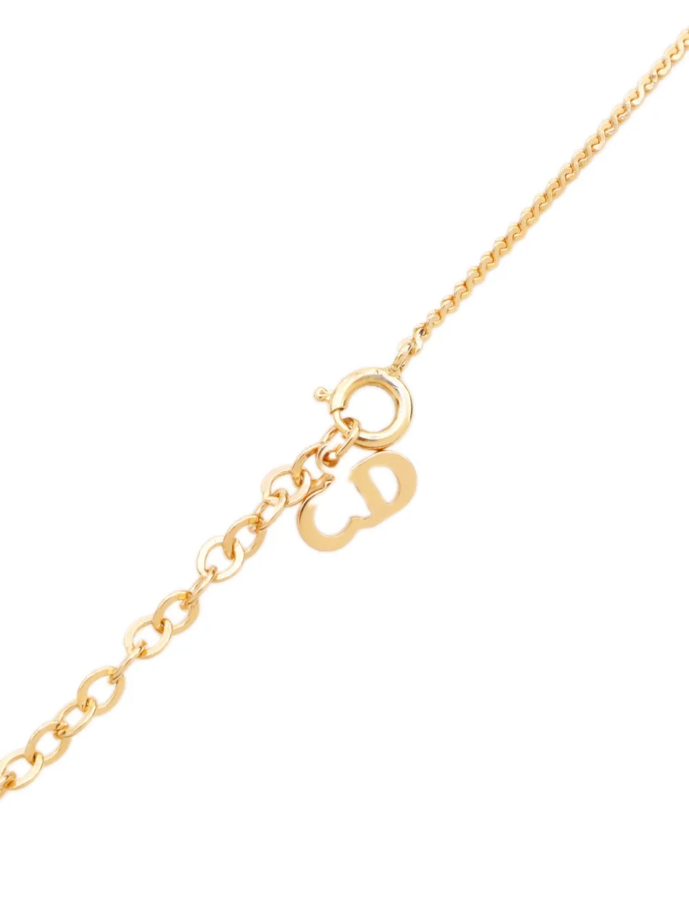 Pre-owned Dior 2000s Cd Logo Necklace In Gold