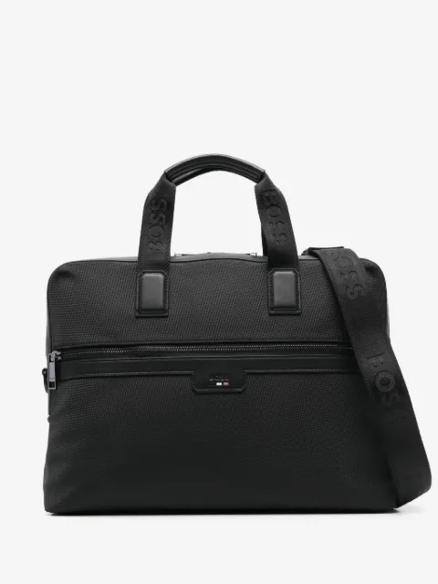 BOSS textured-fabric document case with embossed logo