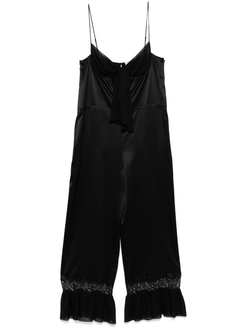 Saint Laurent Jumpsuit met strikdetail Zwart