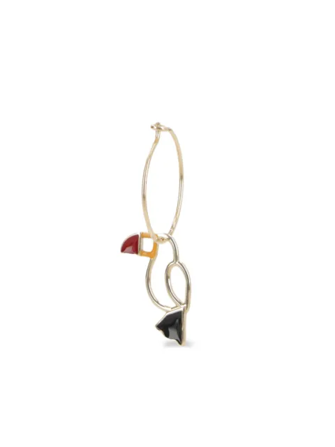 Aliita 9kt yellow gold parrot-charm earring