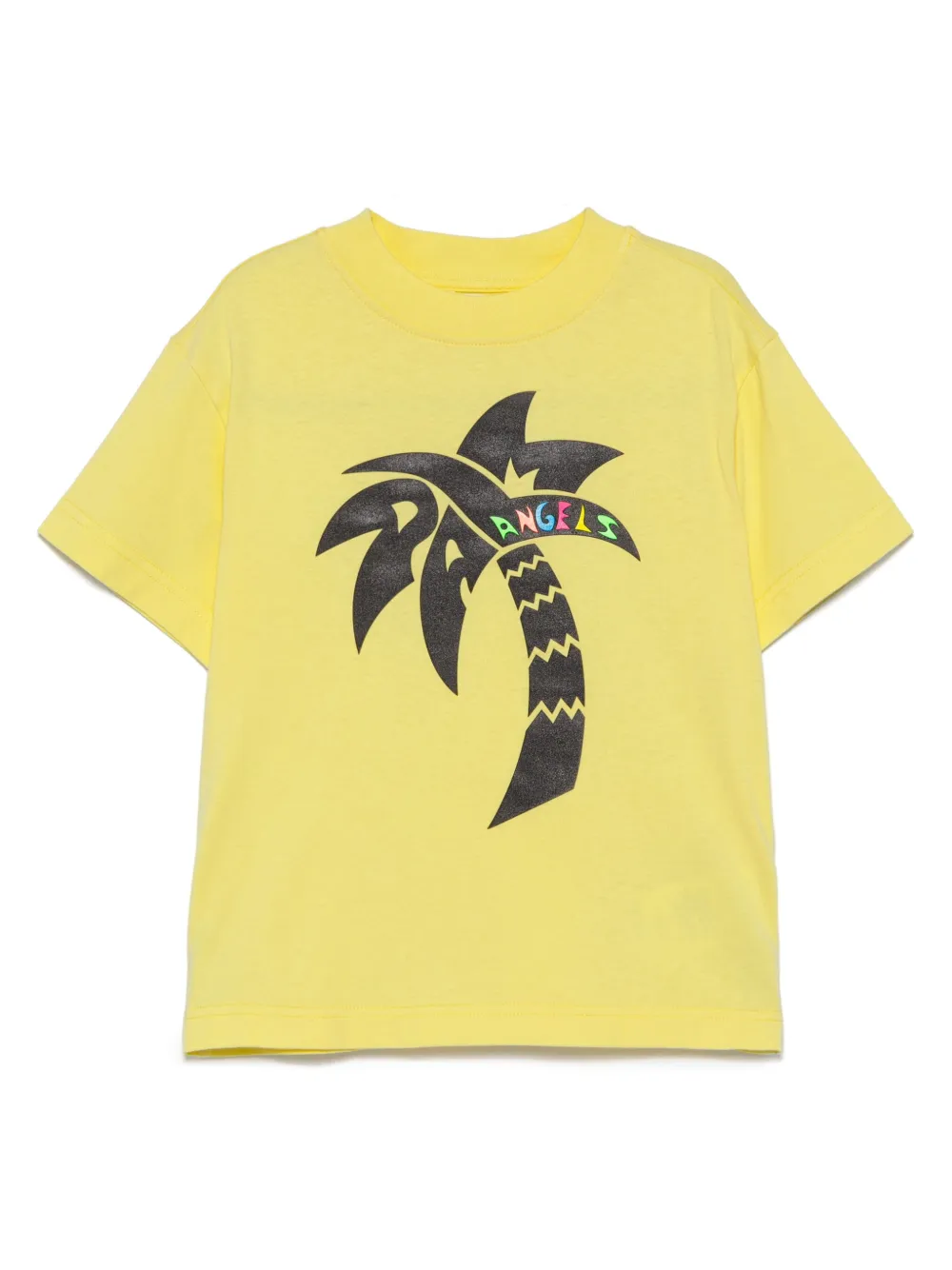 Palm Angels Kids T-shirt met surf palmprint Geel