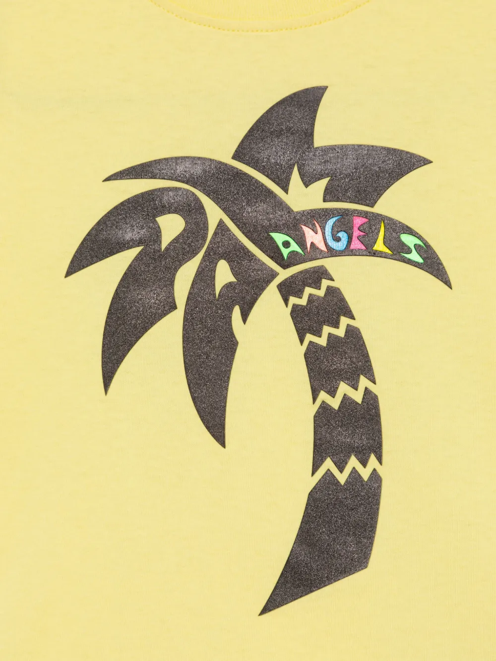 Palm Angels Kids T-shirt met surf palmprint Geel