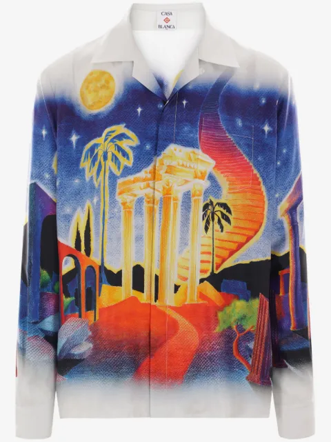 Casablanca camisa de seda Midnight Acropolis