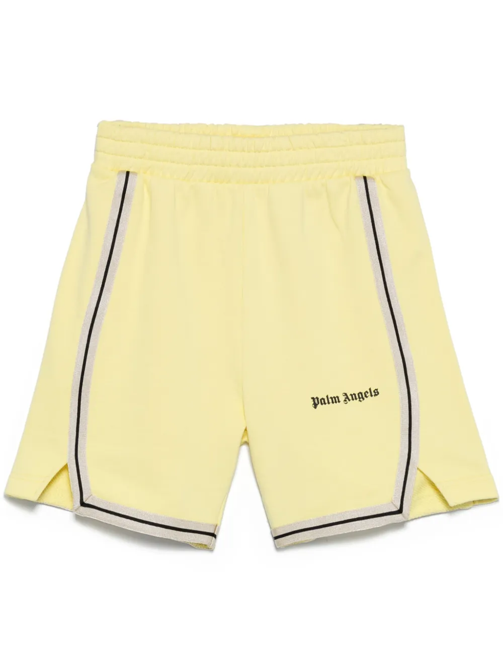 Palm Angels Logo-print Track Shorts In Yellow