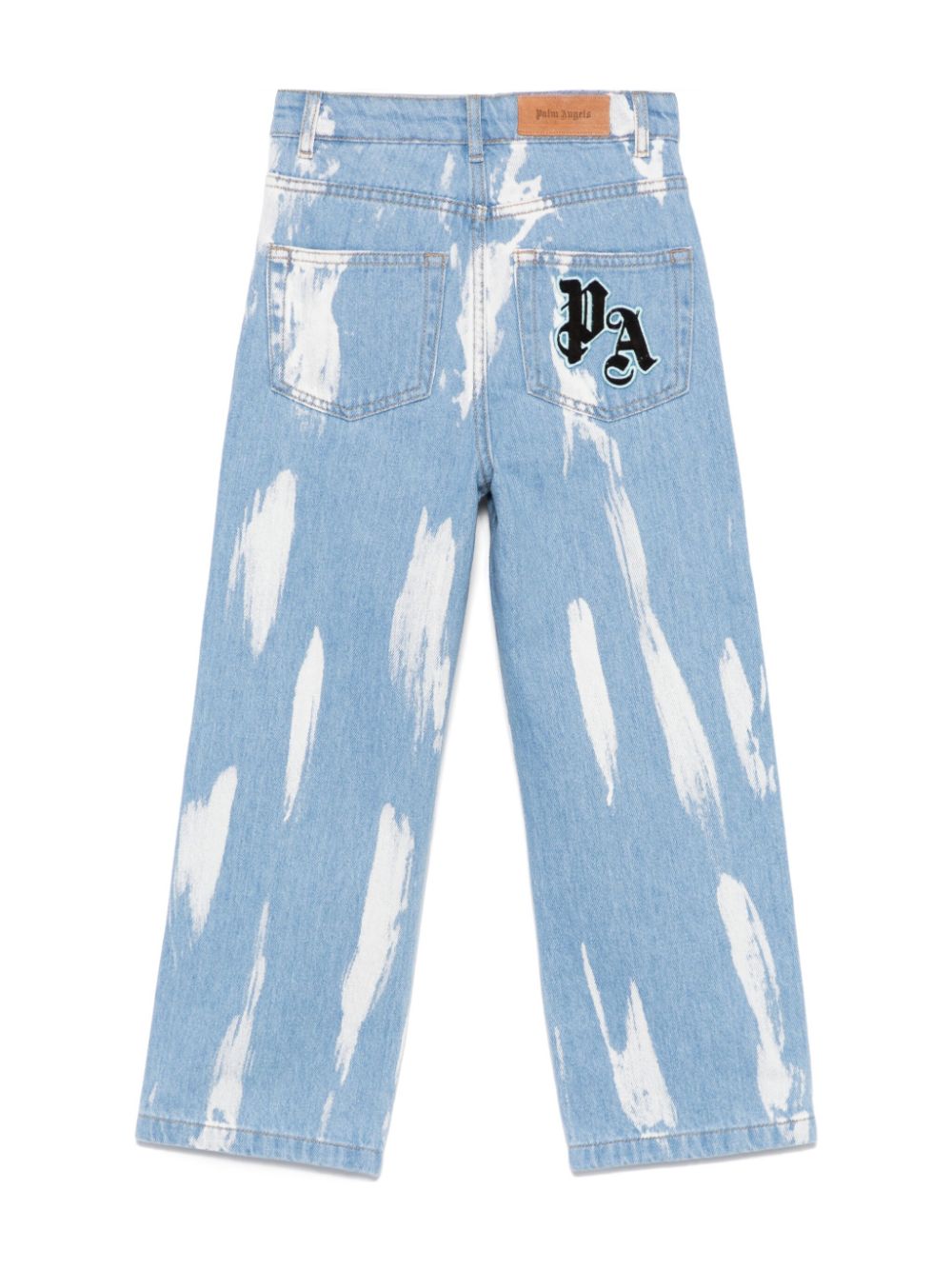 Palm Angels Kids Gebleekte jeans - Blauw