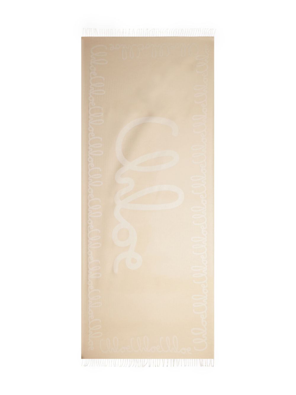 Chloé logo-jacquard scarf - Beige