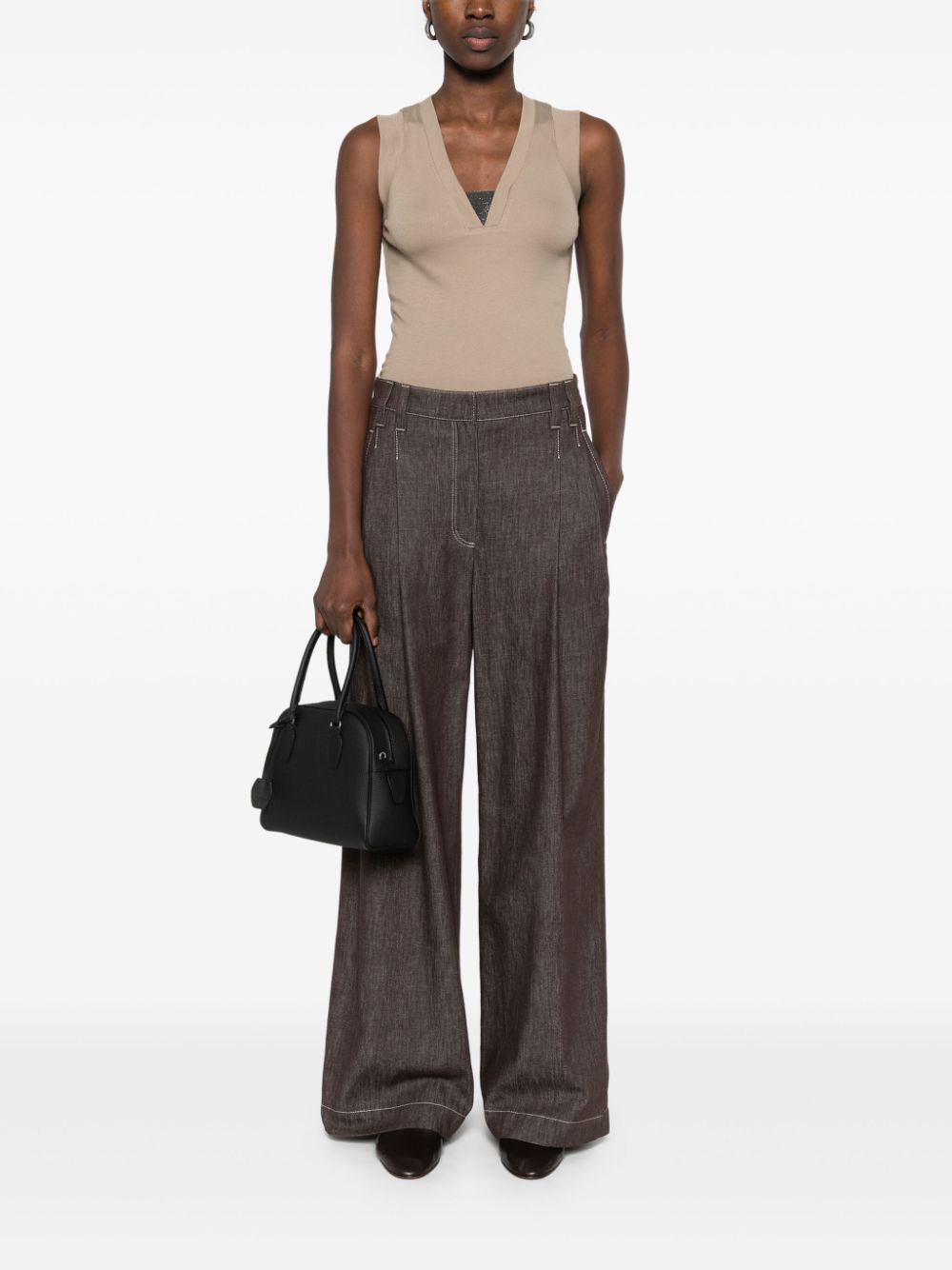 Brunello Cucinelli Tanktop met detail - Bruin