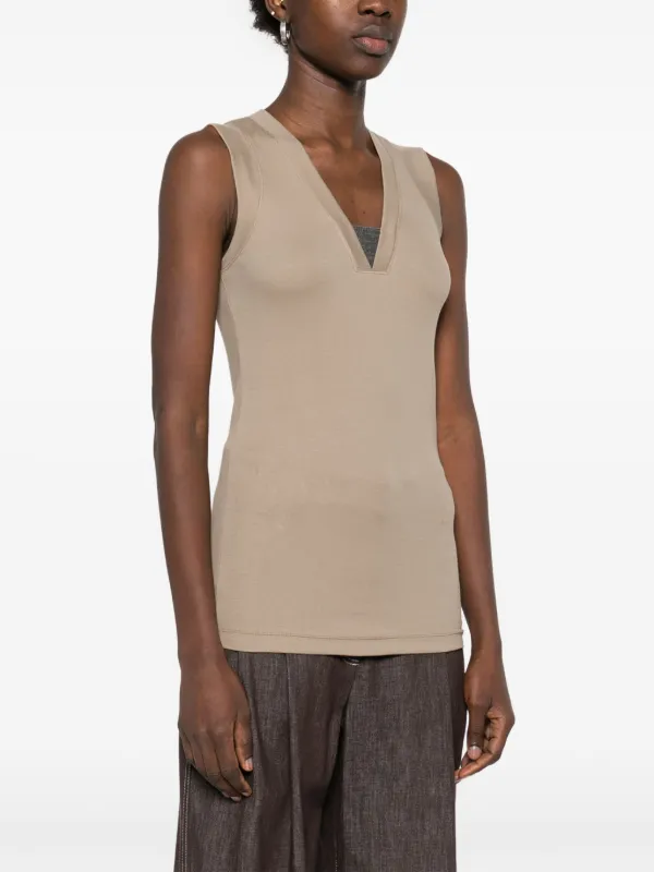 Brunello Cucinelli Monili-detail Tank Top | Brown | FARFETCH