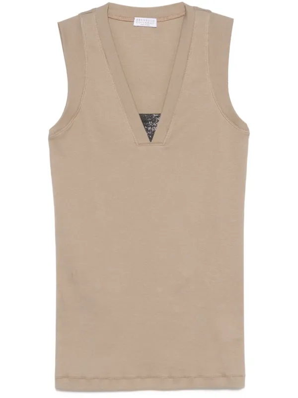 Tシャツ・カットソー BRUNELLO CUCINELLI JERSEY SLEEVELESS TOP WITH MONILI 27505577_57333336_600.jpg