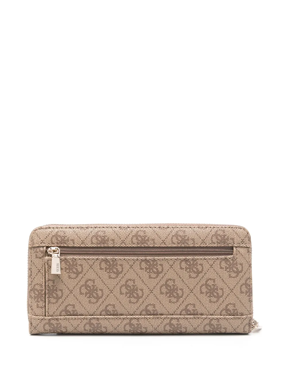Guess Usa Logo-plaque Wallet In Neutrals