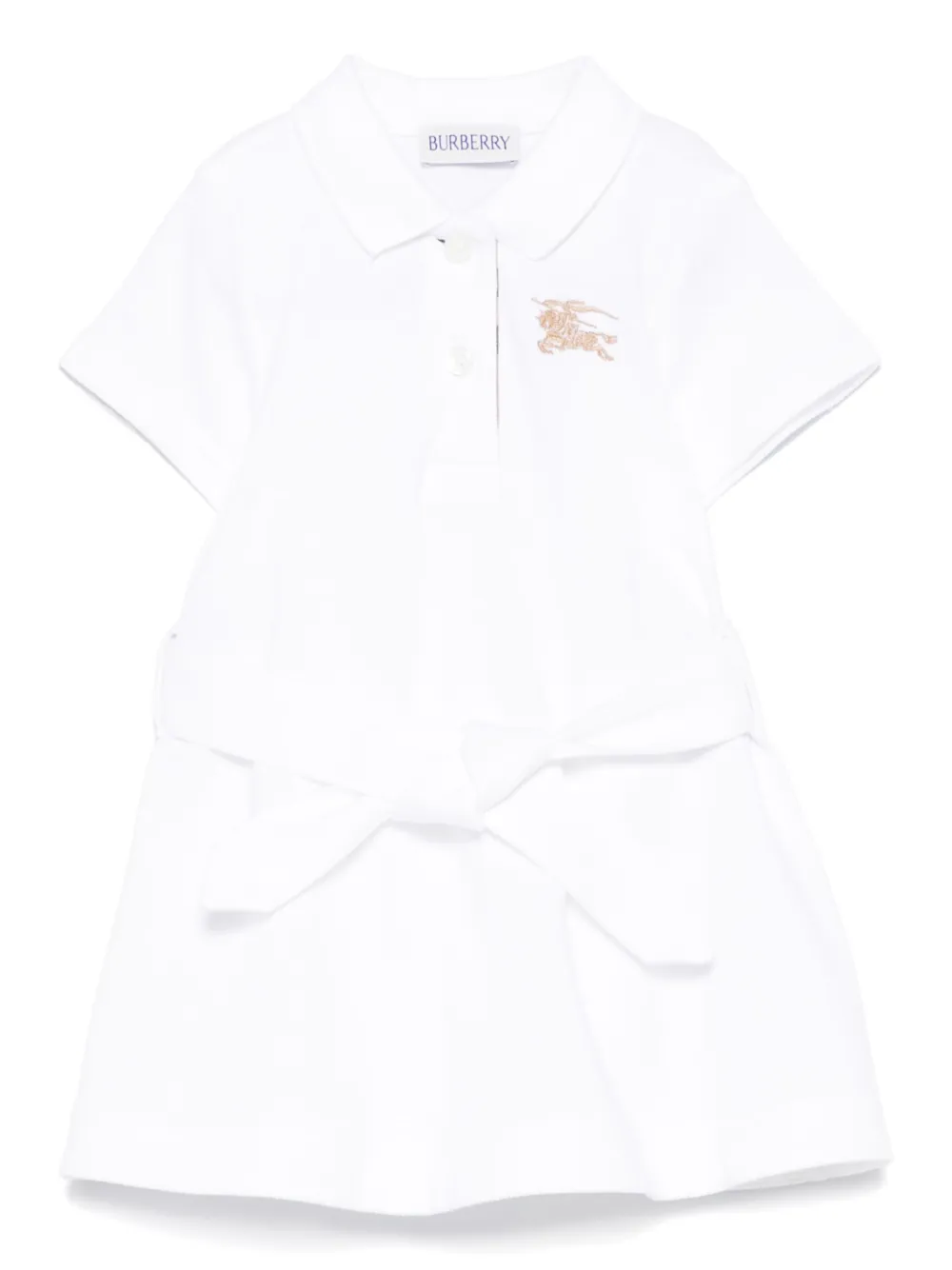 Burberry Kids Jurk met geborduurd logo Wit
