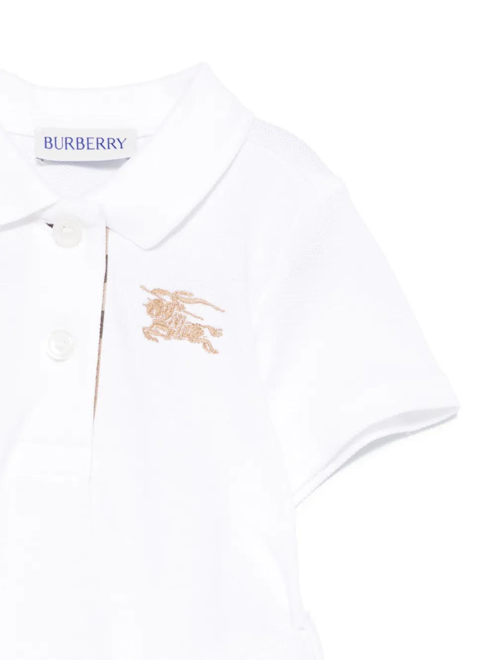 Burberry Kids Jurk met geborduurd logo Wit