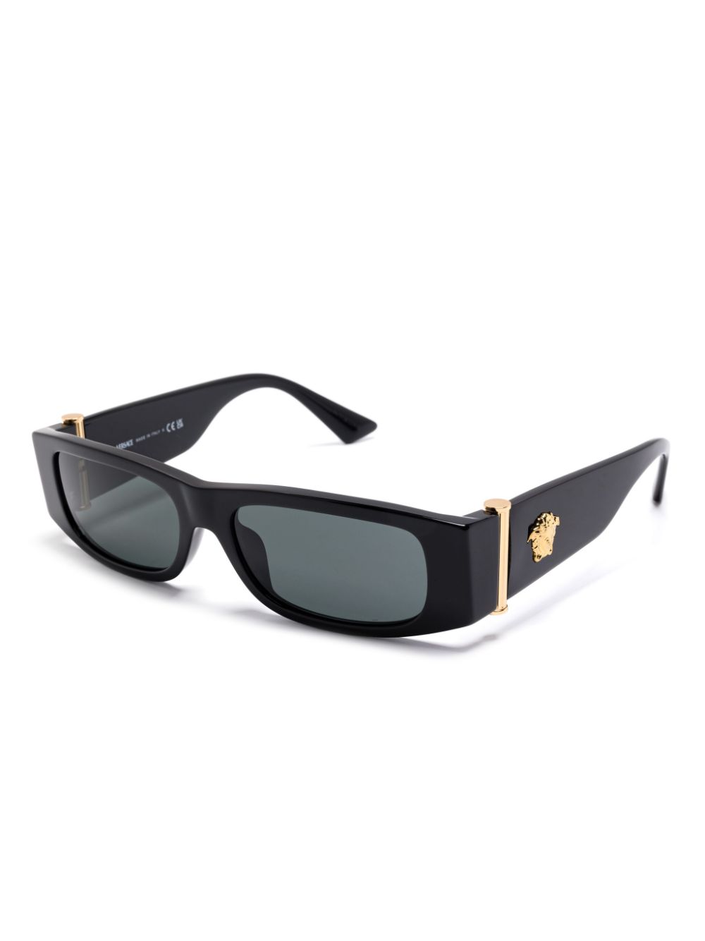 Versace Eyewear Zonnebril met rechthoekig montuur - Zwart