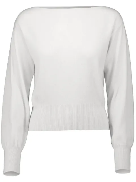 Allude boat-neck knit top