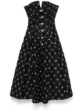 NISSA embroidered jacquard midi dress - Black