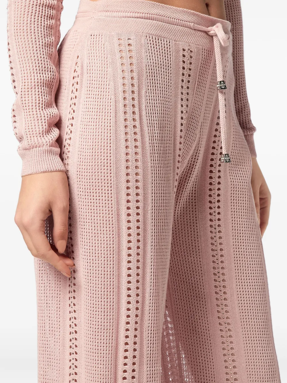 Philipp Plein Gebreide flared broek Roze