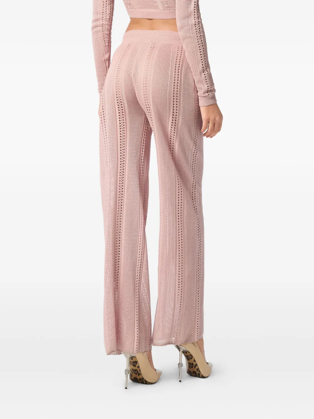 Philipp Plein Gebreide flared broek Roze