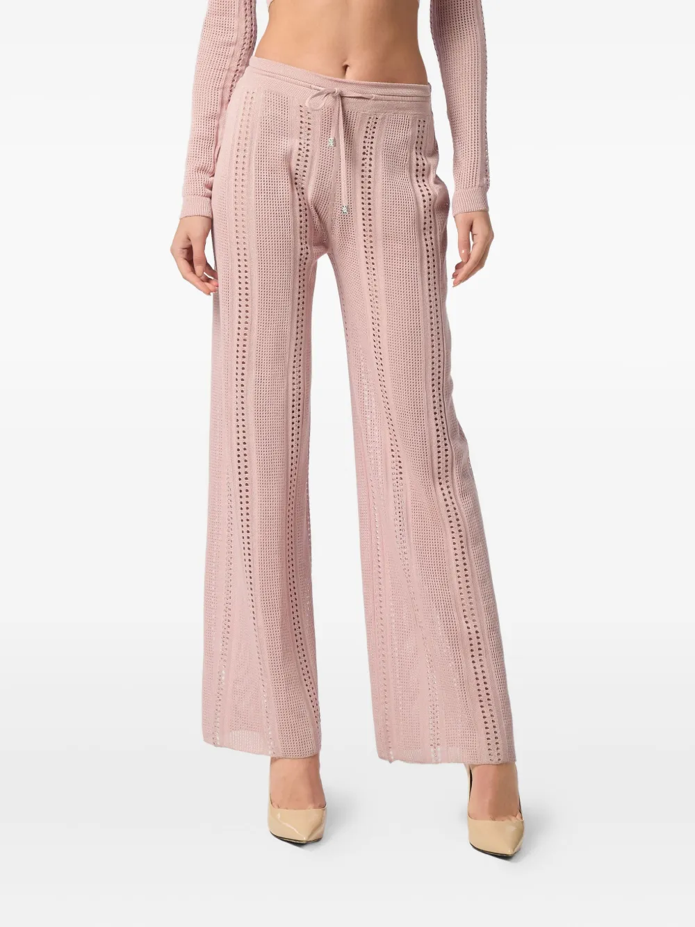 Philipp Plein Gebreide flared broek Roze