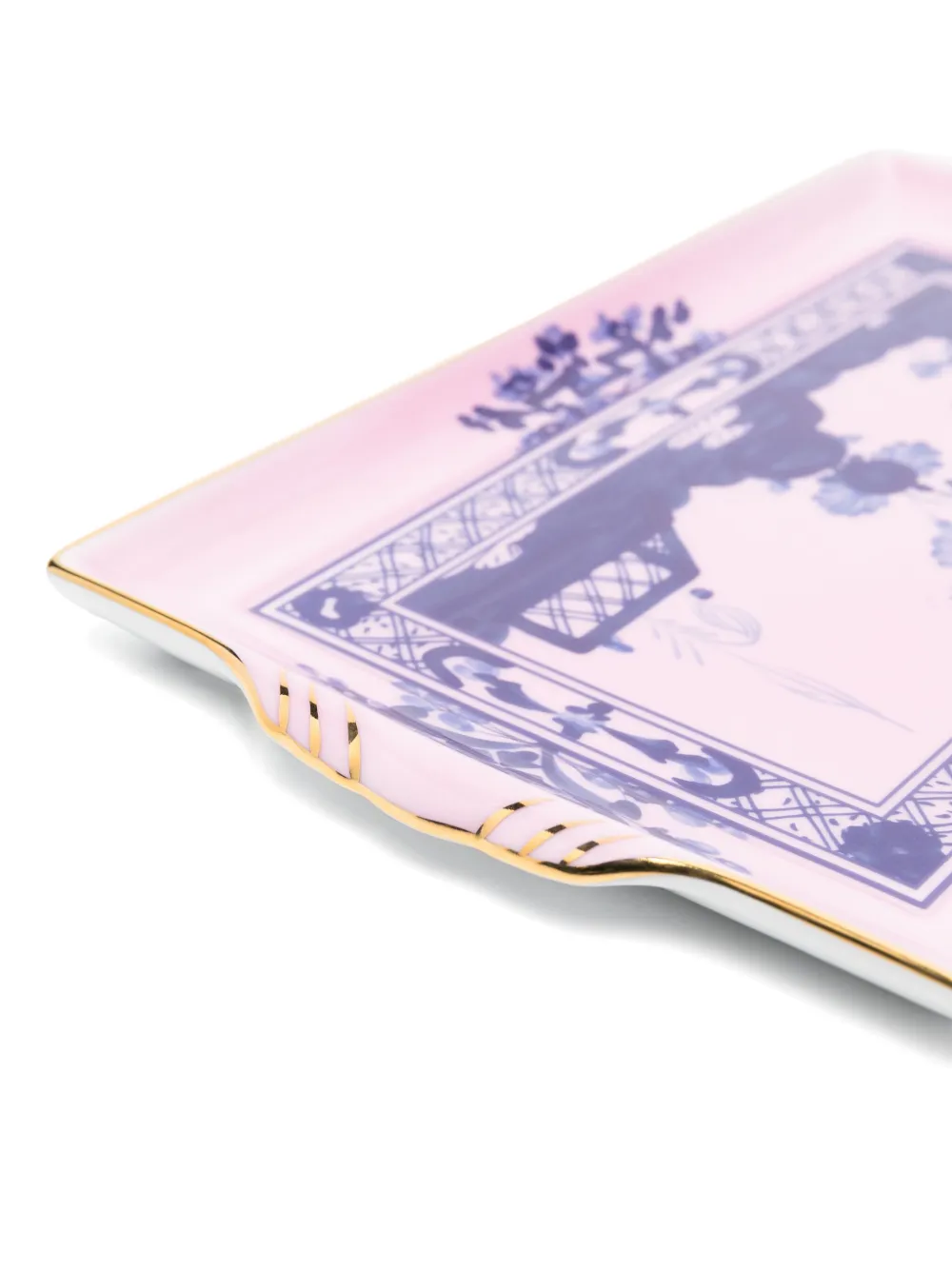 Ginori 1735 Azalea-pattern Tray (15cm X 20cm) In Pink
