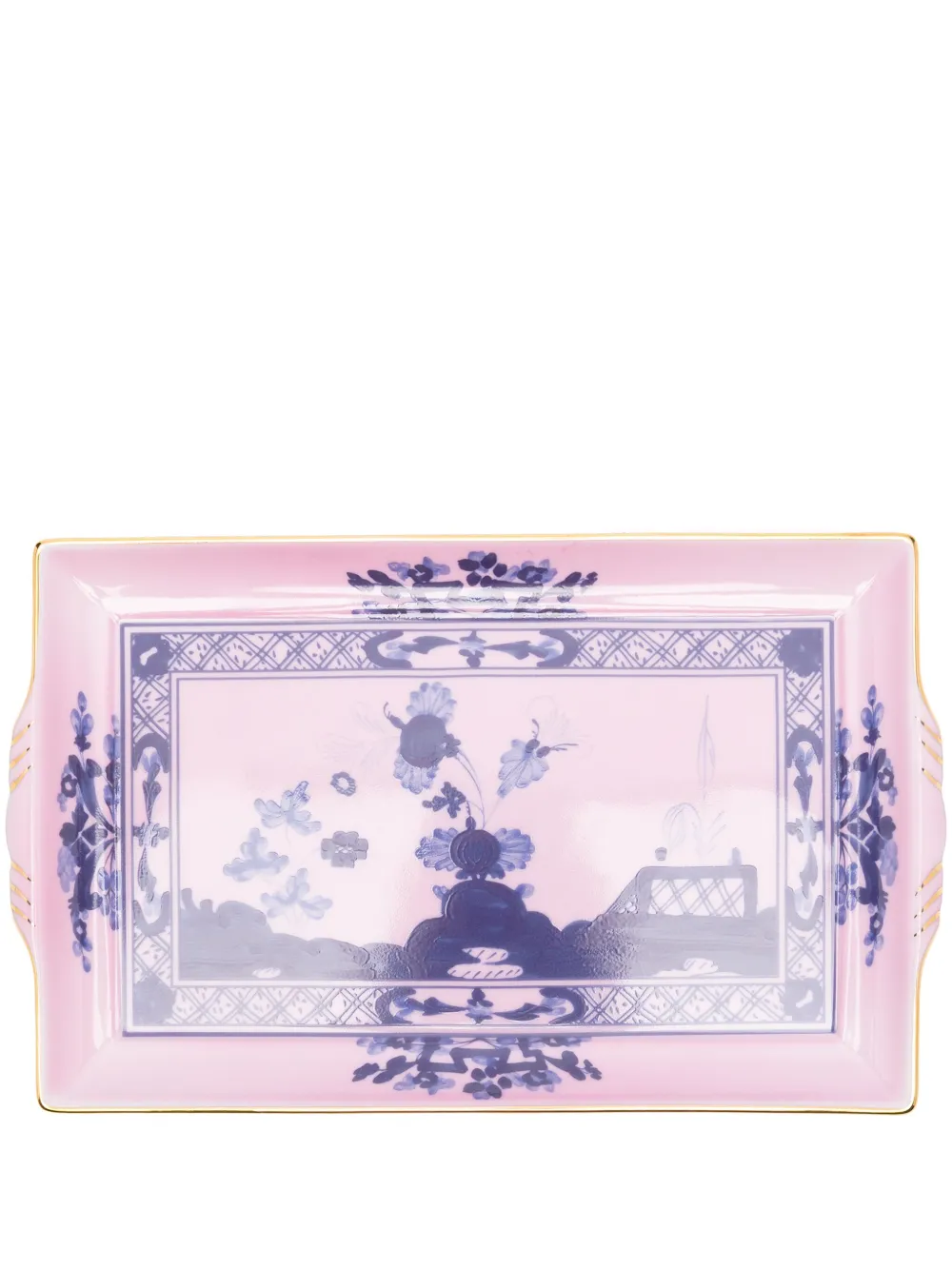 GINORI 1735 Azalea-pattern tray (15cm x 20cm) | Pink | Image 1