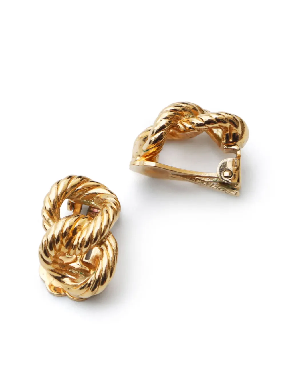 Pre-owned Dior 1990s Chain Clip-on Earrings In Gold
