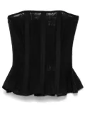 NISSA semi-sheer corset top - Black