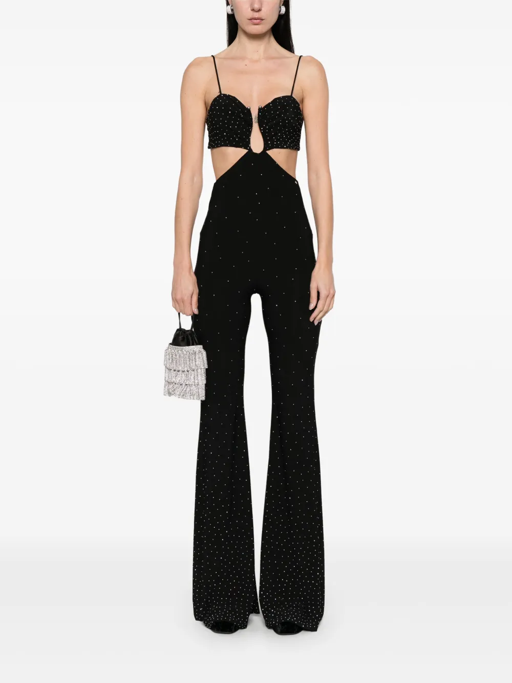 NISSA Jumpsuit met stras - Zwart