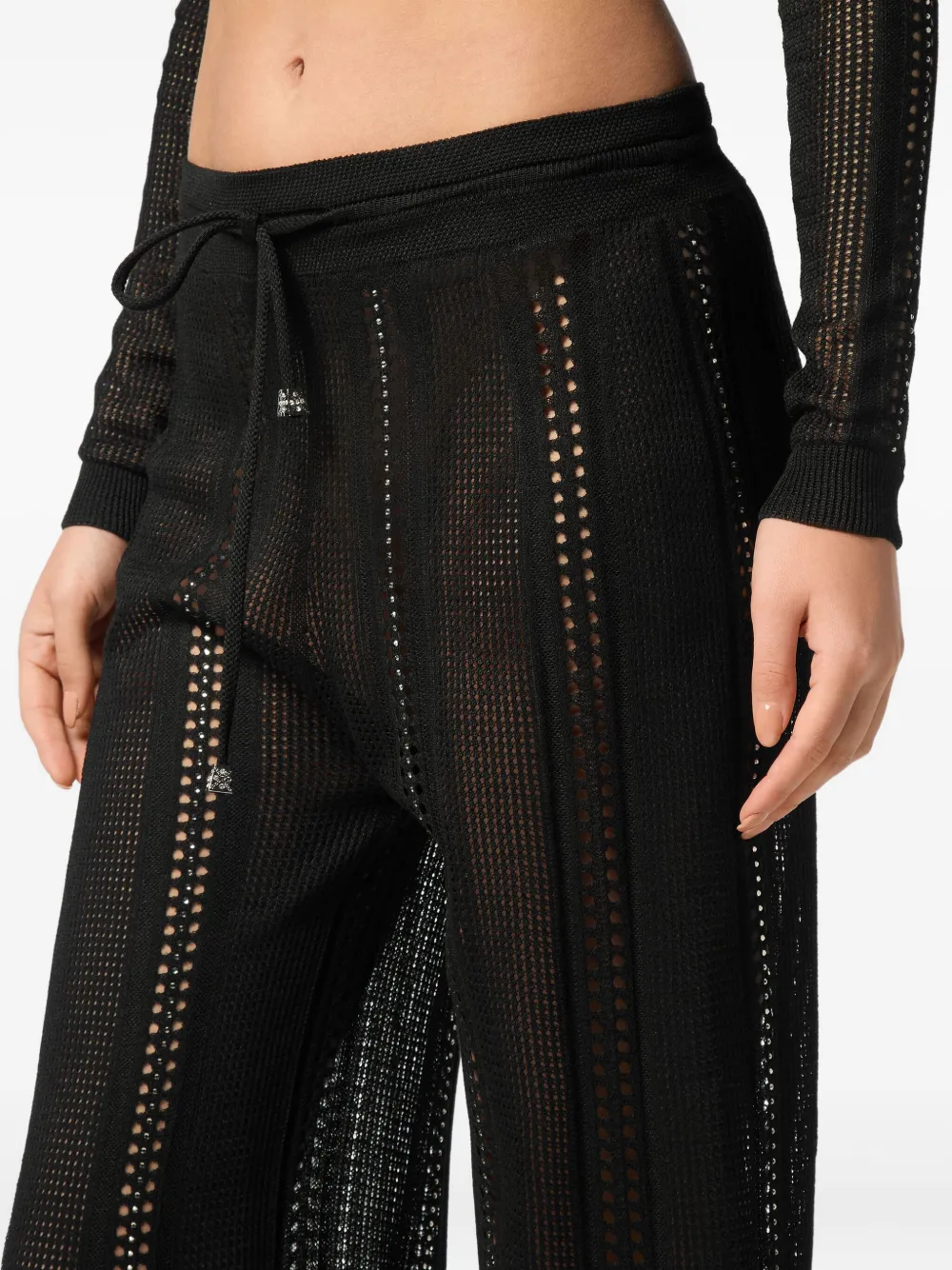 Philipp Plein Gebreide flared broek Zwart
