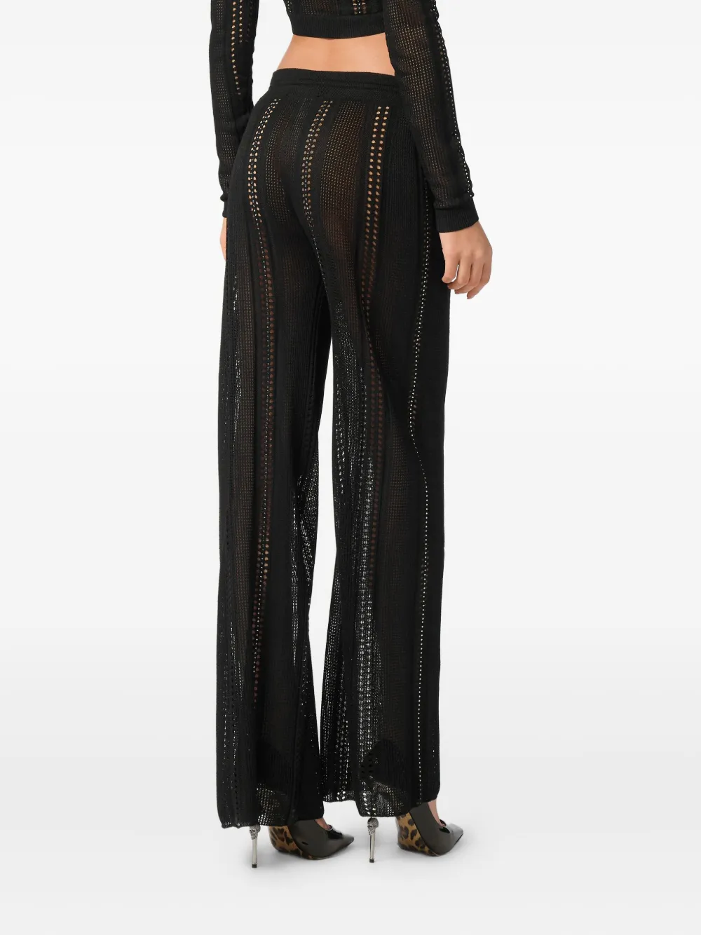 Philipp Plein Gebreide flared broek Zwart