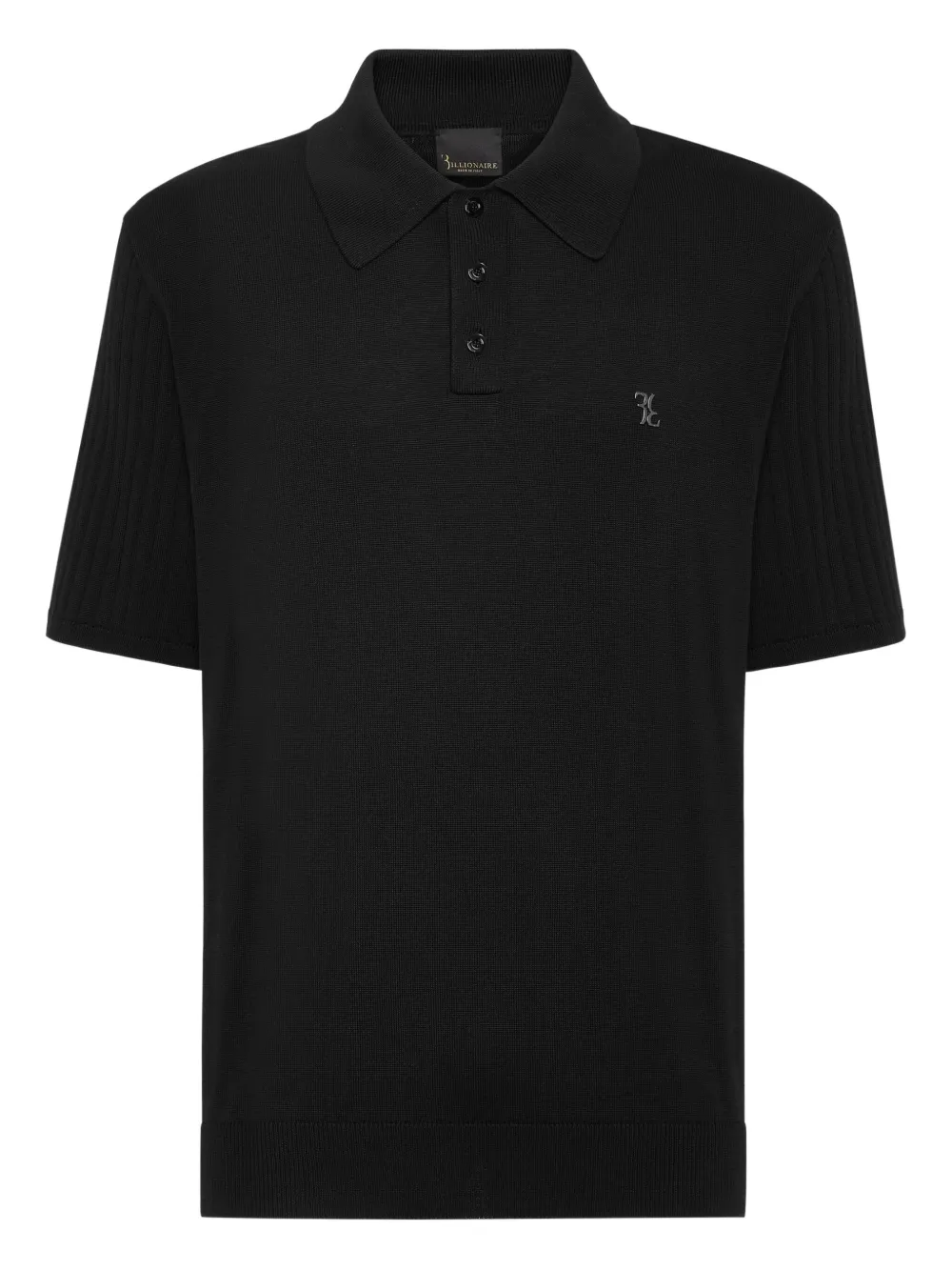 short-sleeve ribbed polo shirt