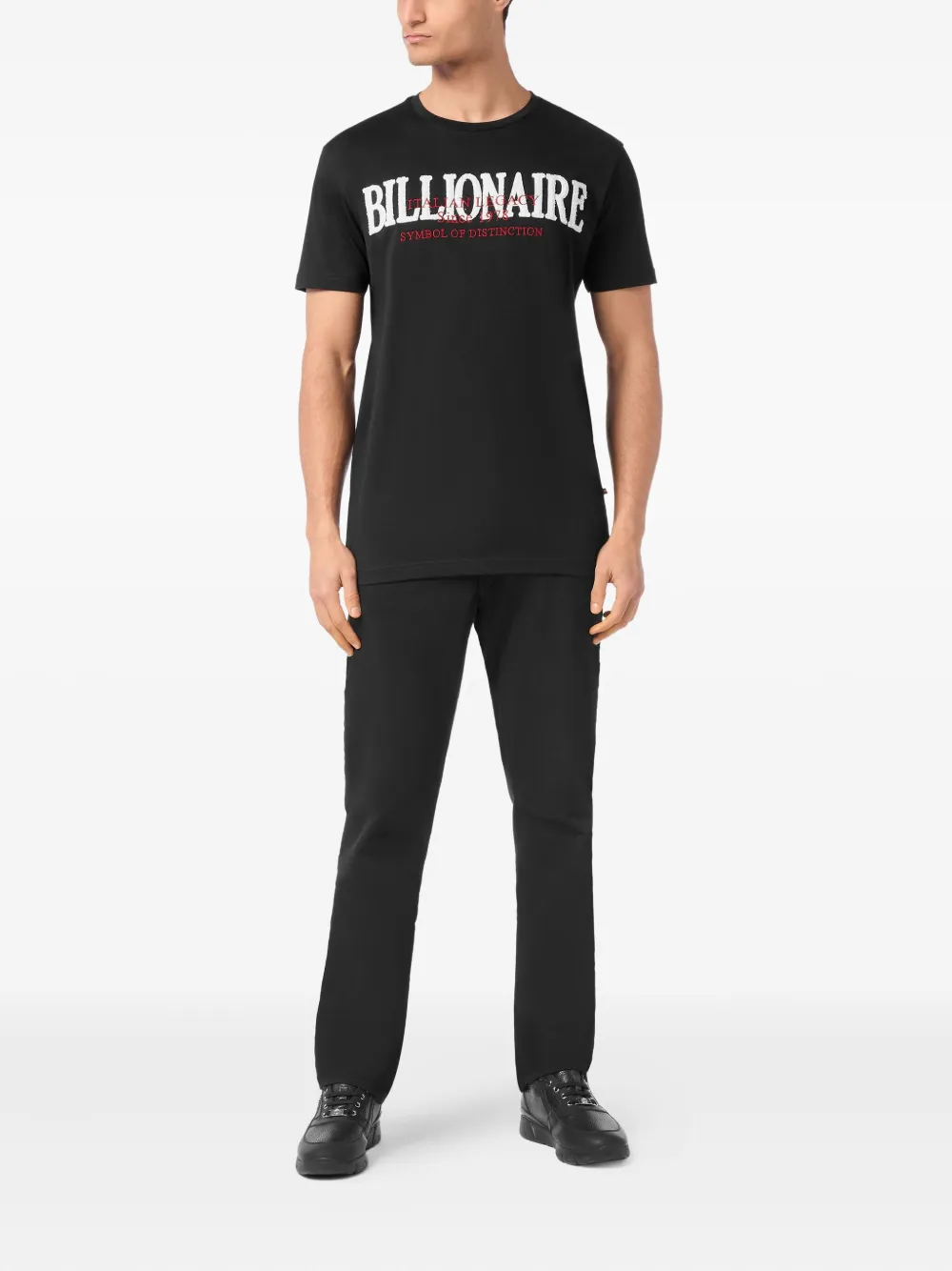 Billionaire T-shirt met logoprint - Zwart