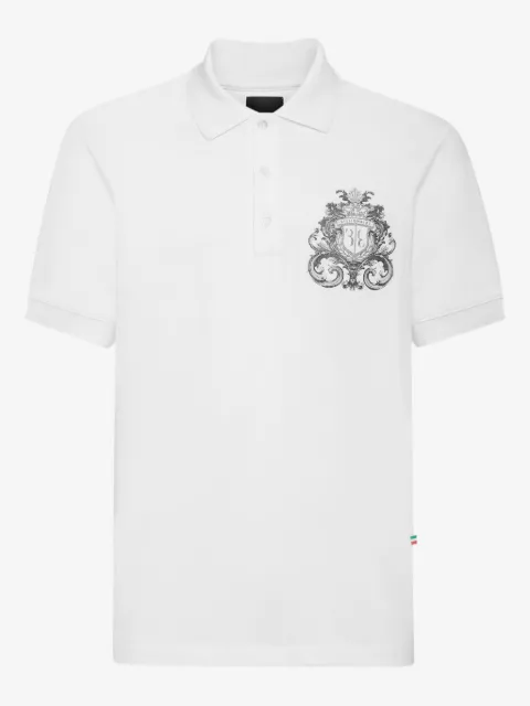 Billionaire Poloshirt mit Emblem-Stickerei