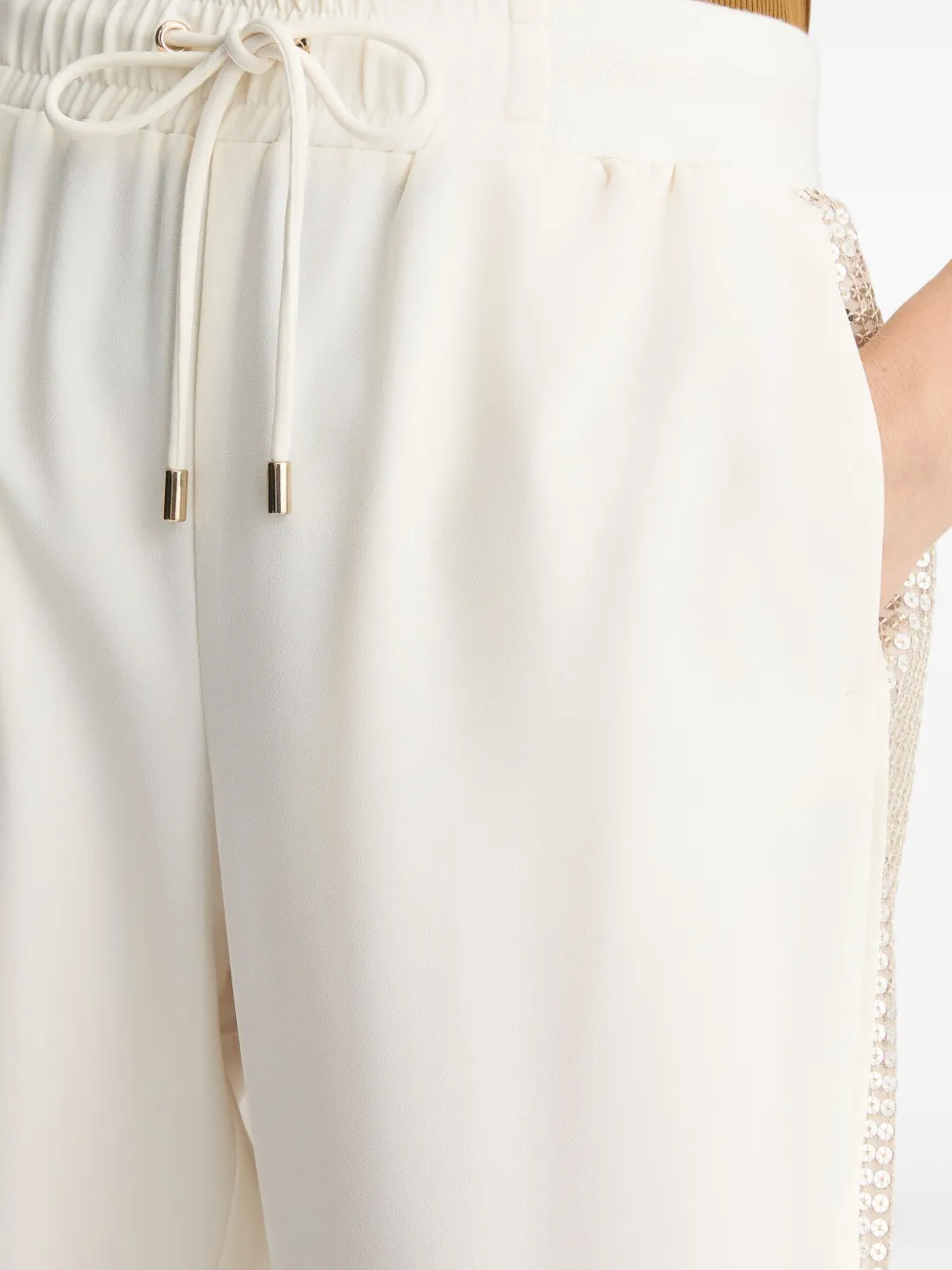 Sequin-Embellished Track Pants