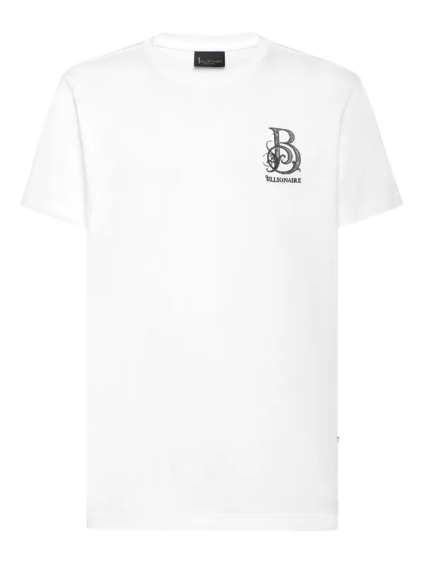 Billionaire logo-embroidered T-shirt White FARFETCH IN