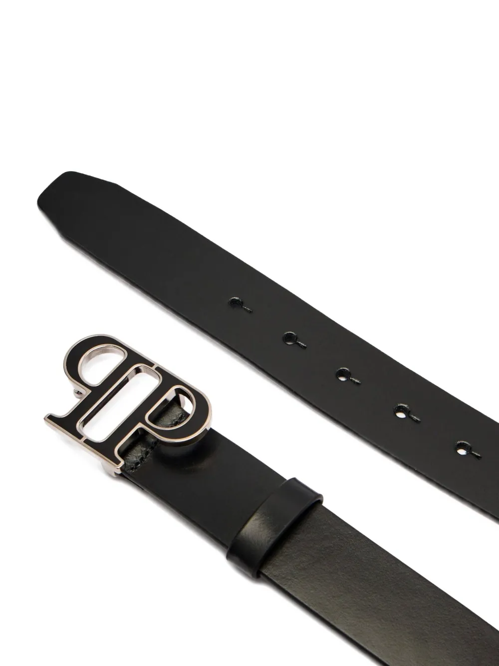 Philipp Plein Logo-buckle Leather Belt In Black