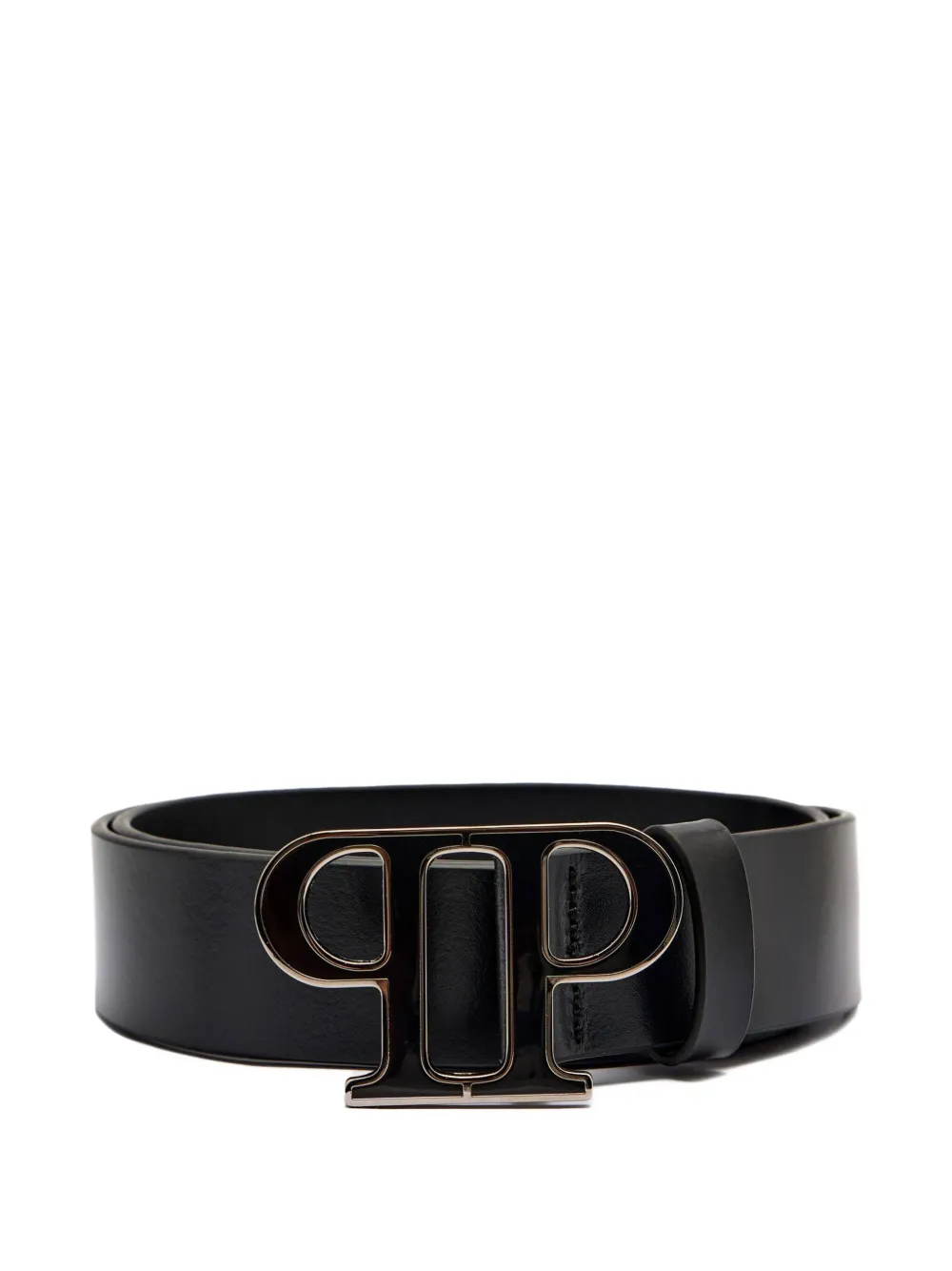 Philipp Plein Logo-buckle Leather Belt In Black