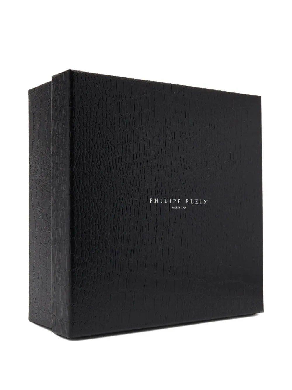 Philipp Plein logo-buckle leather belt - Zwart