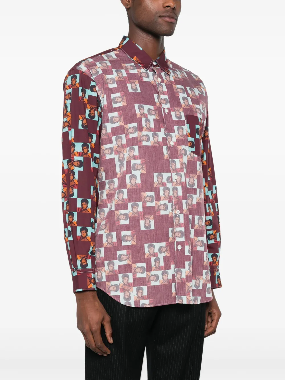 Comme Des Garçons Shirt Overhemd met print Paars