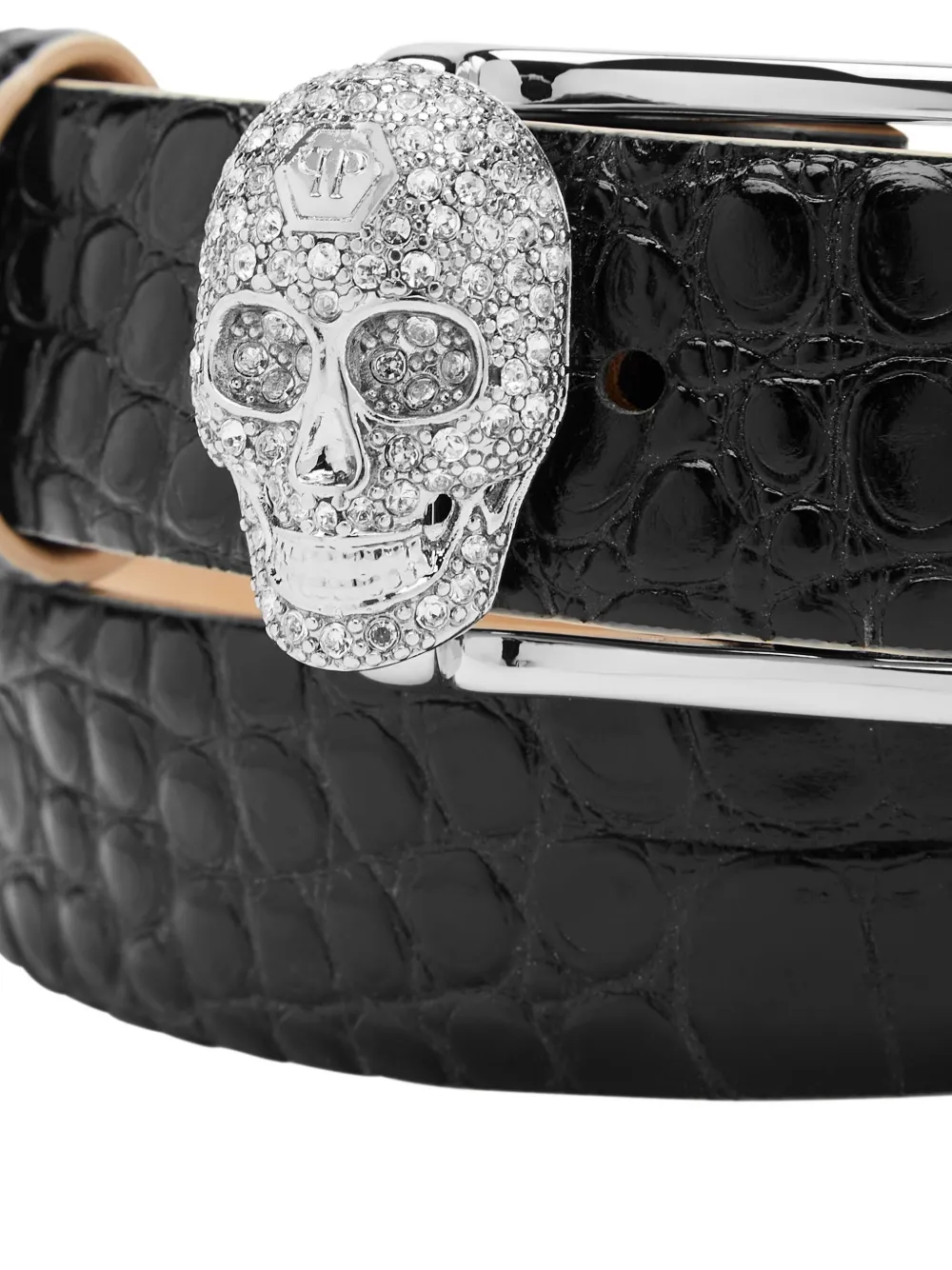 Philipp Plein Gespriem verfraaid met doodskop Zwart